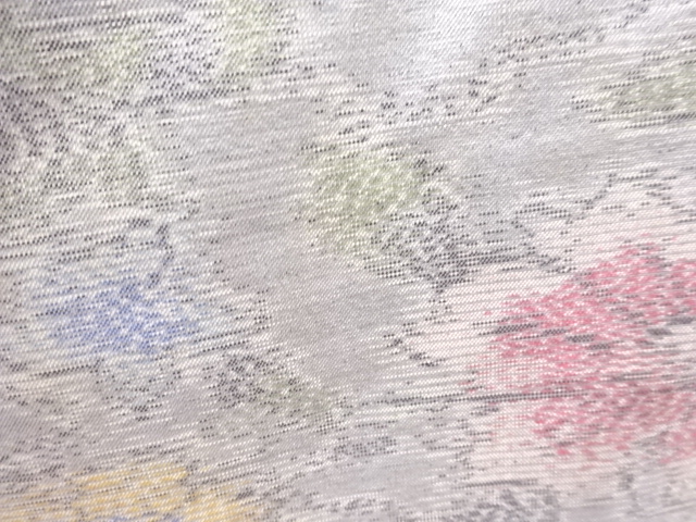 アンティーク　花模様織出し本場大島紬着物